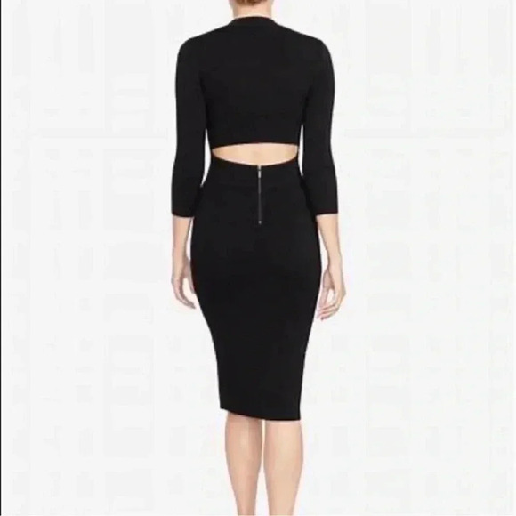RACHEL Rachel Roy Dresses & Skirts - Rachel Roy open back midi knit ribbed long sleeve dress black size small
